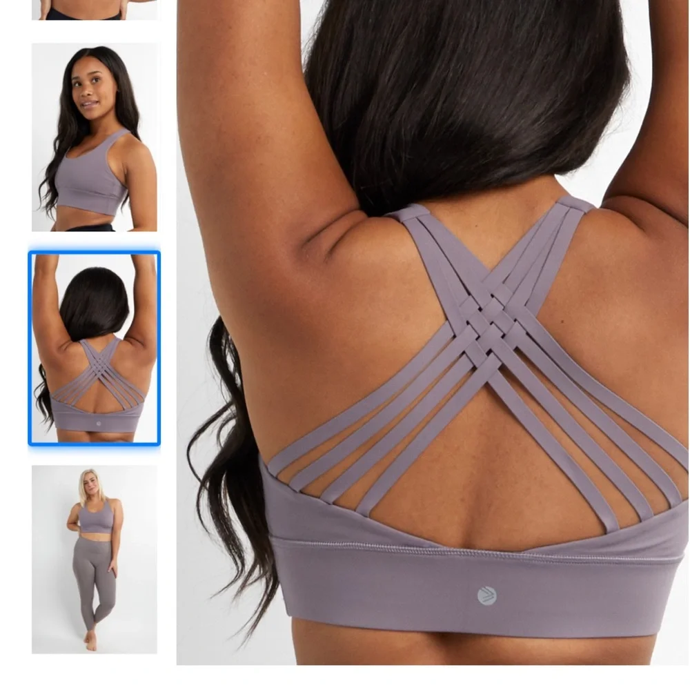 Savvi SUN Small Lavender No Pads 8 Cross Back Straps Sports Bra